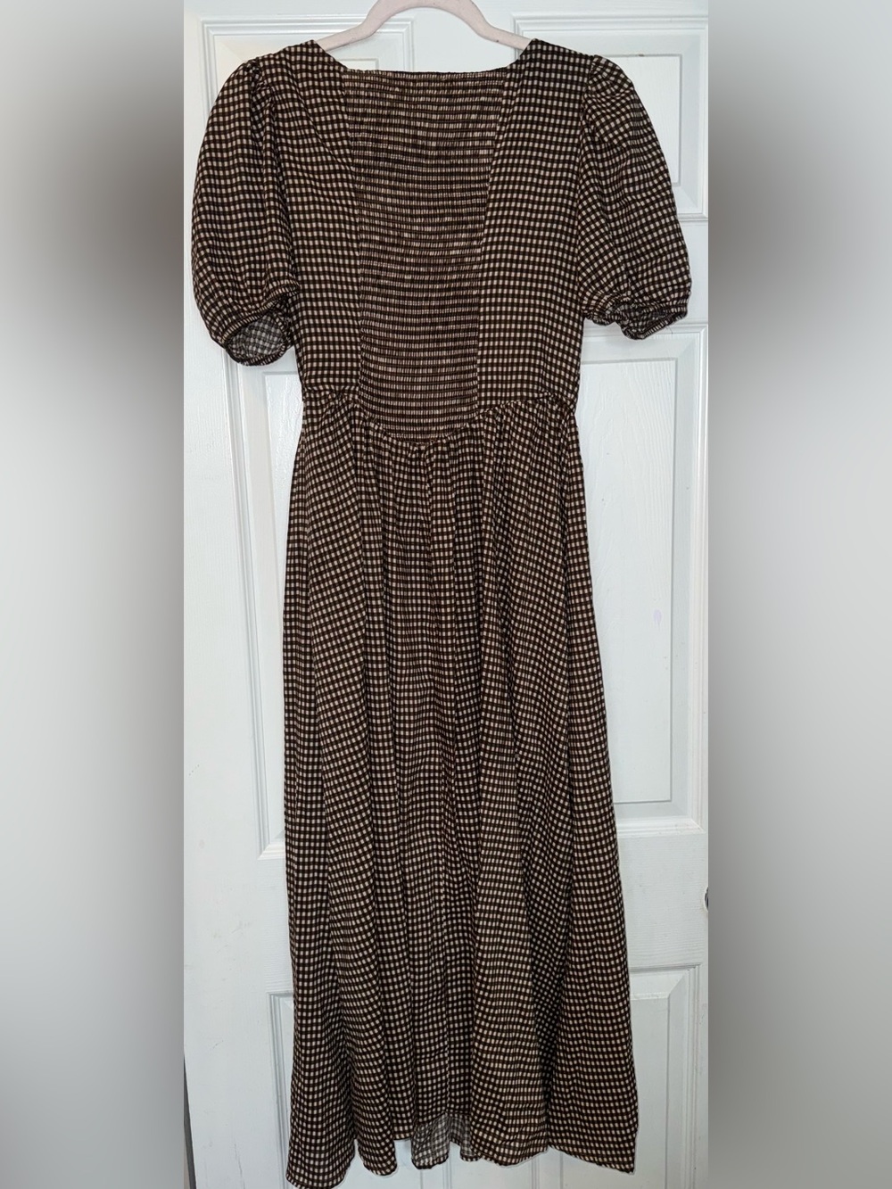 Blu Pepper Brown Gingham Midi Dress - Picture 4 of 5